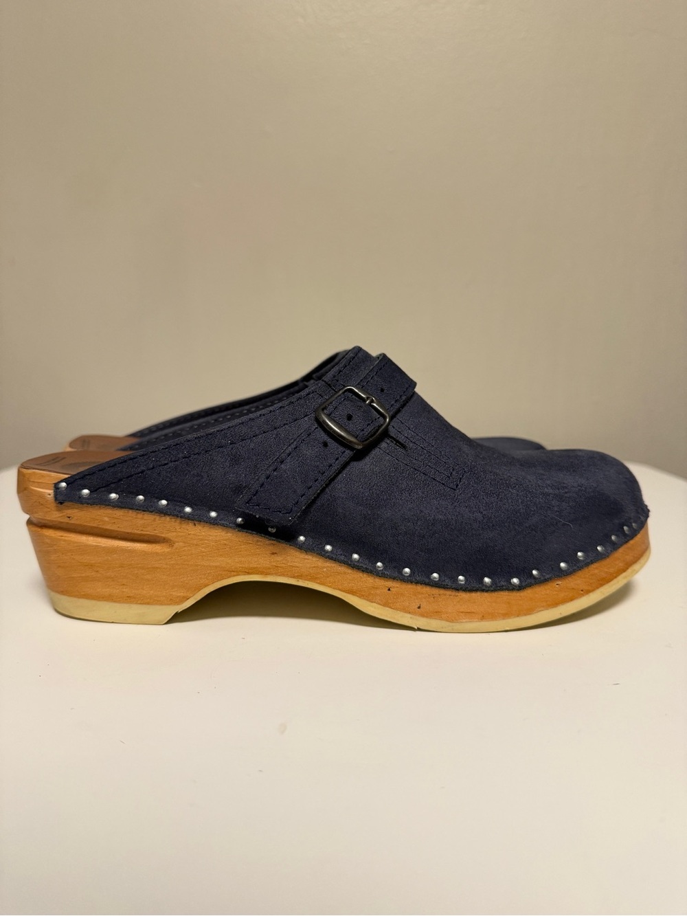Swedish Clogs Troentorp Raphael Blue Waxy Suede Mid Women’s US 9-9.5 EU 39 - Picture 3 of 8